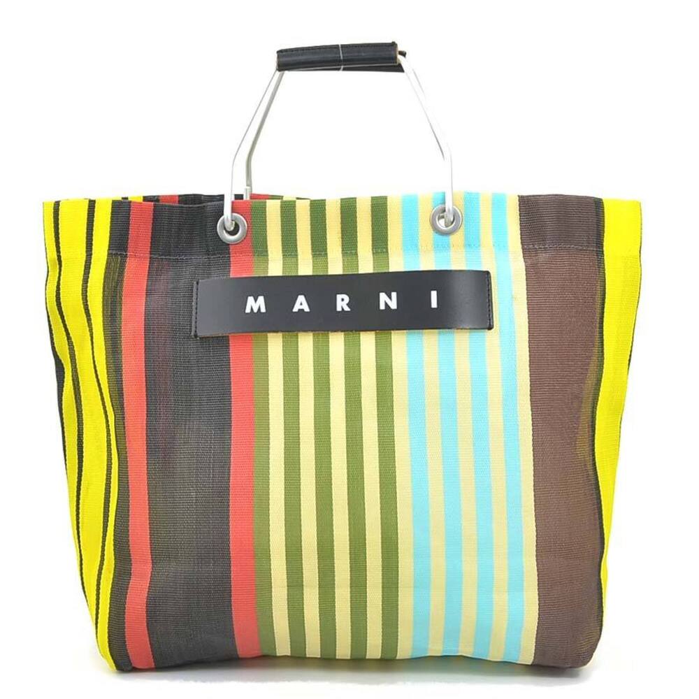 MARNI handbag, Flower Cafe design, nylon, leather, aluminum, multicolor, wome...
